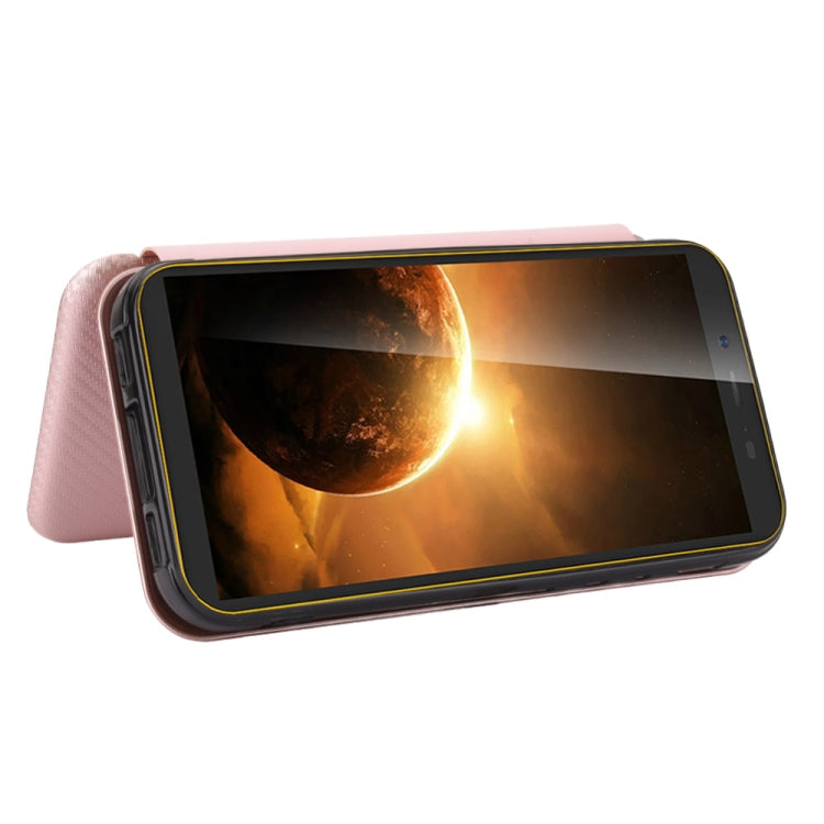 For Blackview BV5500 / BV5500 Pro / BV5500 Plus Carbon Fiber Texture Horizontal Flip TPU + PC + PU Leather Case with Card Slot(Pink) - More Brand by PMC TechLife | Online Shopping South Africa | PMC TechLife | Buy Now Pay Later Mobicred