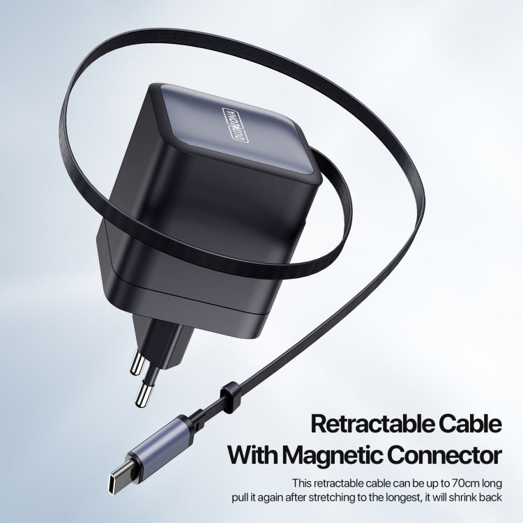DUZZONA T10 PD 65W GaN Mini Type-C / USB-C Fast Charger with Cable, EU Plug(Black) - free shipping - PMC Jewellery - Order now!