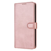 For Samsung Galaxy S25 5G AZNS Skin Feel Calf Texture Flip Leather Phone Case(Rose Gold)