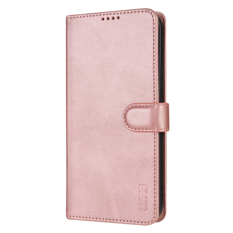 For Samsung Galaxy S25 5G AZNS Skin Feel Calf Texture Flip Leather Phone Case(Rose Gold)
