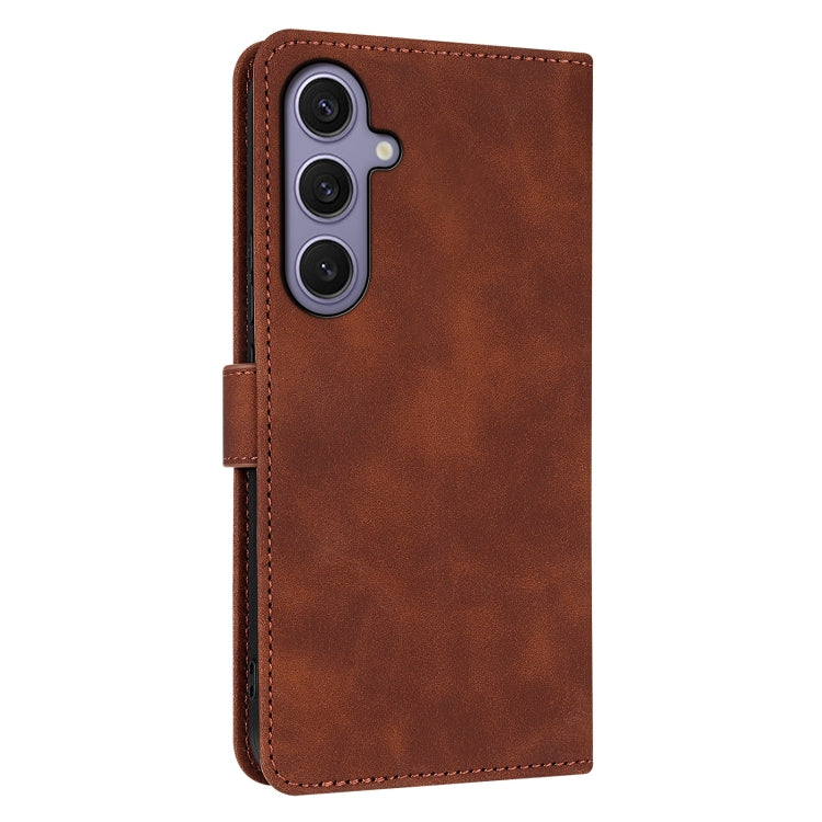 For Samsung Galaxy S25 5G AZNS Skin Feel Calf Texture Flip Leather Phone Case(Brown)