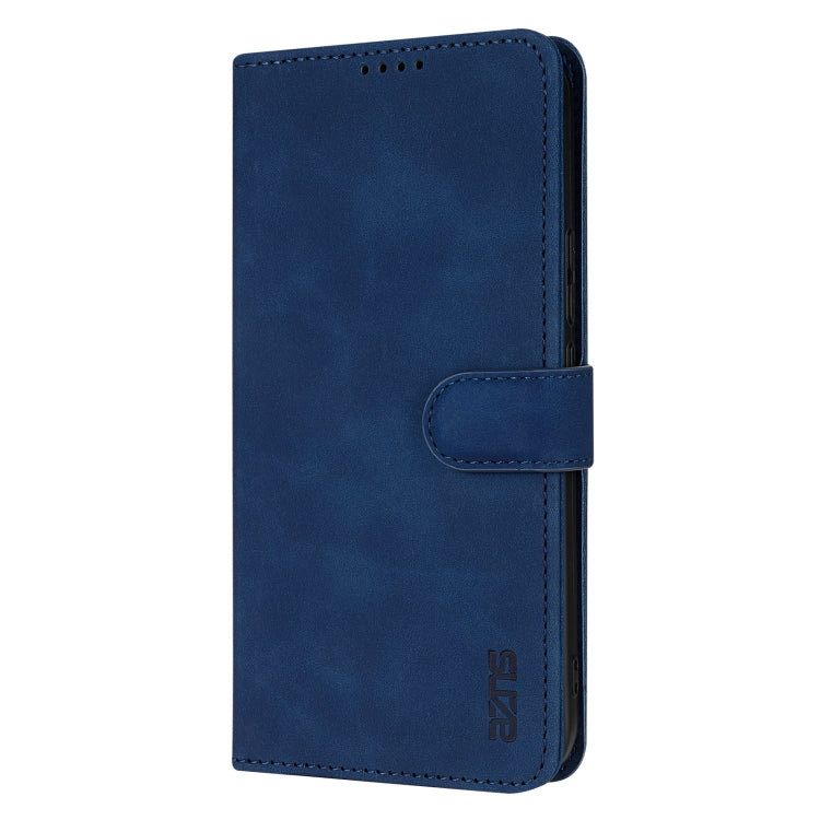 For Samsung Galaxy S25+ 5G AZNS Skin Feel Calf Texture Flip Leather Phone Case(Blue)