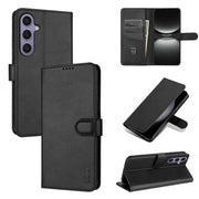 For Samsung Galaxy S25+ 5G AZNS Skin Feel Calf Texture Flip Leather Phone Case(Black)