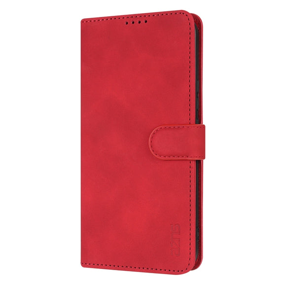For Samsung Galaxy S25+ 5G AZNS Skin Feel Calf Texture Flip Leather Phone Case(Red)
