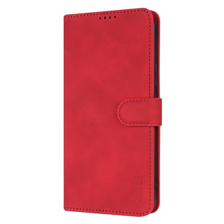 For Samsung Galaxy S25+ 5G AZNS Skin Feel Calf Texture Flip Leather Phone Case(Red)