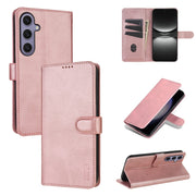 For Samsung Galaxy S25+ 5G AZNS Skin Feel Calf Texture Flip Leather Phone Case(Rose Gold)