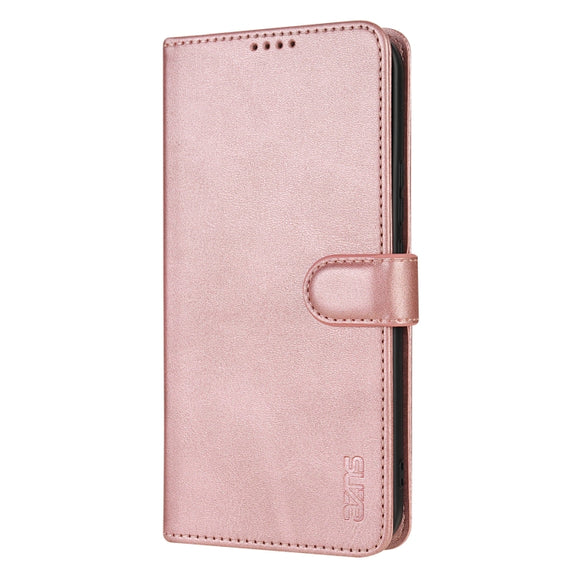 For Samsung Galaxy S25 Ultra 5G AZNS Skin Feel Calf Texture Flip Leather Phone Case(Rose Gold)