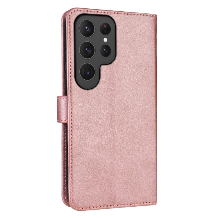 For Samsung Galaxy S25 Ultra 5G AZNS Skin Feel Calf Texture Flip Leather Phone Case(Rose Gold)