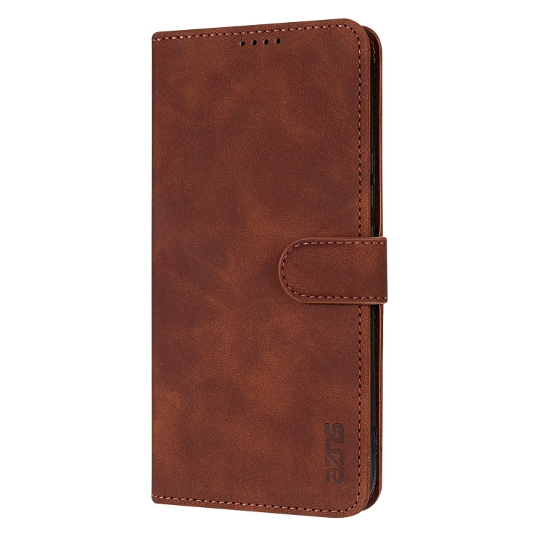For Samsung Galaxy S25 Ultra 5G AZNS Skin Feel Calf Texture Flip Leather Phone Case(Brown)