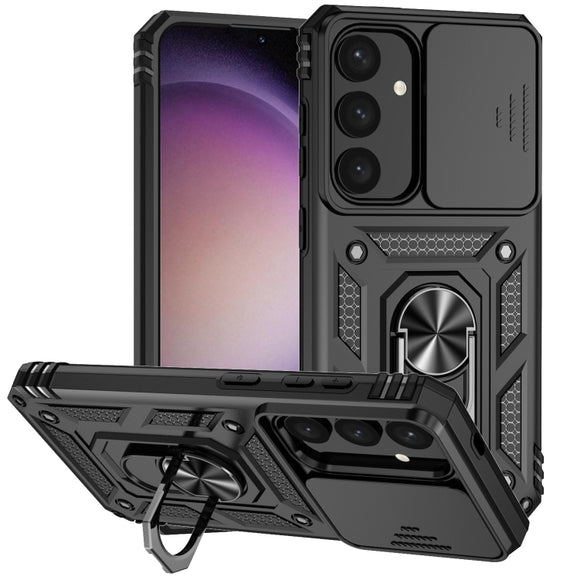 For Samsung Galaxy S25 5G Sliding Camshield Holder Phone Case(Black)
