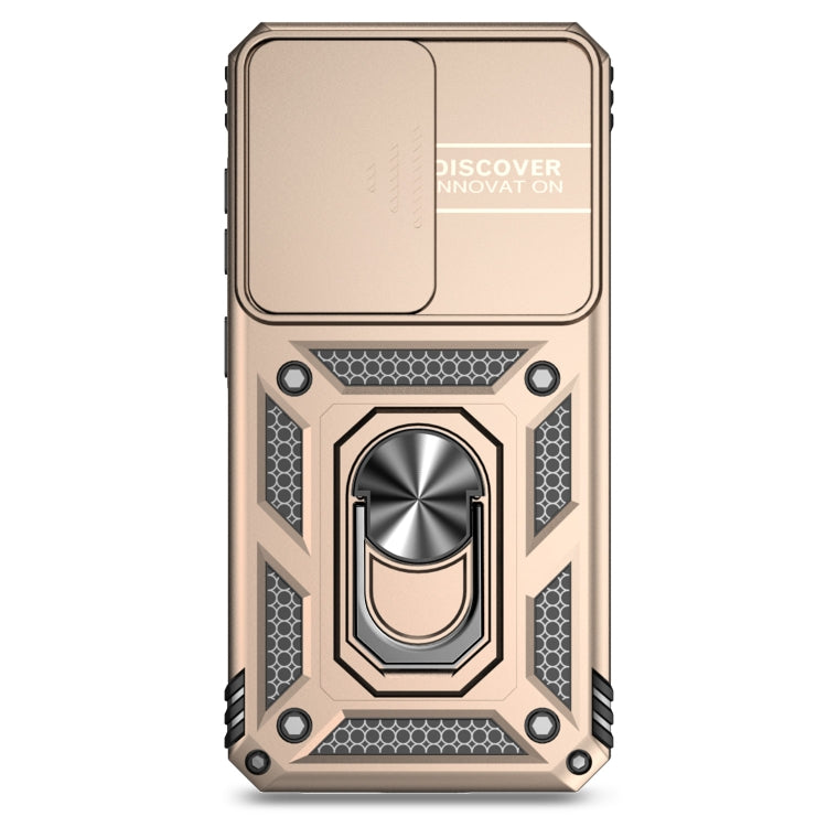 For Samsung Galaxy S25 5G Sliding Camshield Holder Phone Case(Gold)
