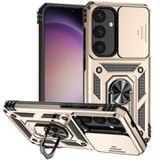 For Samsung Galaxy S25+ 5G Sliding Camshield Holder Phone Case(Gold)