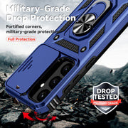 For Samsung Galaxy S25+ 5G Sliding Camshield Holder Phone Case(Blue)