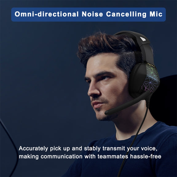 KOTION EACH G6000 On-Ear Gaming Headset with Mic, Length: About 2.1m(Black)
