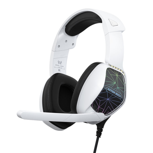 KOTION EACH G6000 On-Ear Gaming Headset with Mic, Length: About 2.1m(Black White)