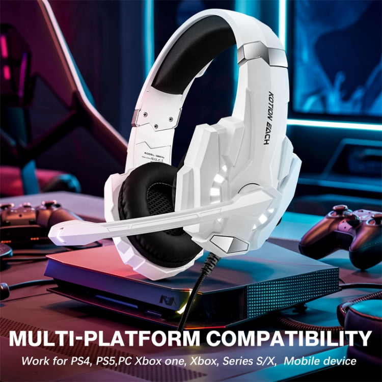 KOTION EACH G9000 Pro On-Ear Gaming Headset with Mic, Cable Length: About 2.1m(Black White) - Multimedia Headset by KOTION EACH | Online Shopping South Africa | PMC TechLife | Buy Now Pay Later Mobicred