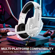 KOTION EACH G9000 Pro On-Ear Gaming Headset with Mic, Cable Length: About 2.1m(Black White)