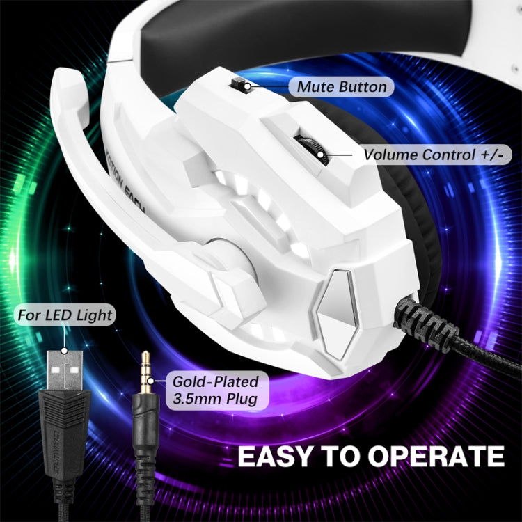 KOTION EACH G9000 Pro On-Ear Gaming Headset with Mic, Cable Length: About 2.1m(Black White) - Multimedia Headset by KOTION EACH | Online Shopping South Africa | PMC TechLife | Buy Now Pay Later Mobicred