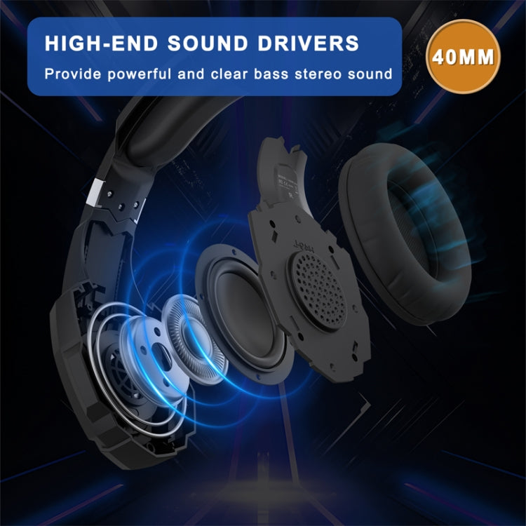 KOTION EACH G9000 Plus On-Ear Gaming Headset with Mic, Length: About 2.1m(Black) - Multimedia Headset by KOTION EACH | Online Shopping South Africa | PMC TechLife | Buy Now Pay Later Mobicred