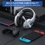 KOTION EACH G9000 Plus On-Ear Gaming Headset with Mic, Length: About 2.1m(Black White)