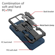 For Samsung Galaxy S25 Ultra 5G Armor Warrior Shockproof PC + TPU Phone Case(Blue)