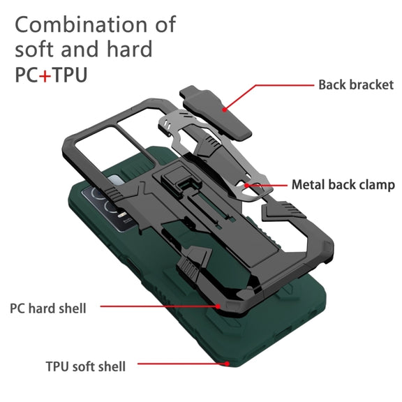 For Samsung Galaxy S25 Ultra 5G Armor Warrior Shockproof PC + TPU Phone Case(Army Green)