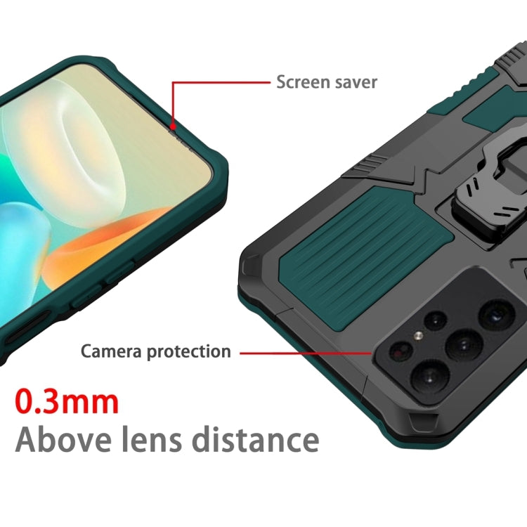For Samsung Galaxy S25 Ultra 5G Armor Warrior Shockproof PC + TPU Phone Case(Army Green)