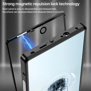 For ZTE nubia Red Magic 10 Pro / 10 Pro+ Snap Buckle Metal Frame Glass Back Panel Phone Case(Silver)