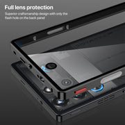 For ZTE nubia Red Magic 10 Pro / 10 Pro+ Snap Buckle Metal Frame Glass Back Panel Phone Case(Silver)