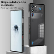 For ZTE nubia Red Magic 10 Pro / 10 Pro+ Snap Buckle Metal Frame Frosted Phone Case(Space Black)