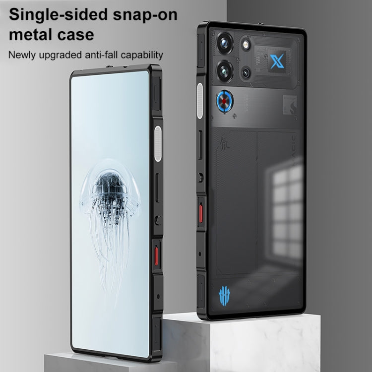 For ZTE nubia Red Magic 10 Pro / 10 Pro+ Snap Buckle Metal Frame Frosted Phone Case(Sierra Blue)
