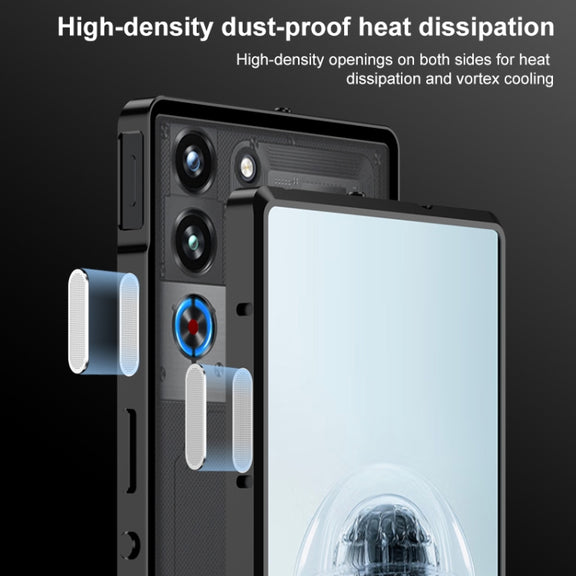 For ZTE nubia Red Magic 10 Pro / 10 Pro+ Snap Buckle Metal Frame Frosted Phone Case(Sierra Blue)