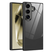 For Samsung Galaxy S25+ 5G Litchi Texture TPU Hybrid Acrylic Phone Case(Black)