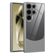 For Samsung Galaxy S25 Ultra 5G Litchi Texture TPU Hybrid Acrylic Phone Case(Grey)