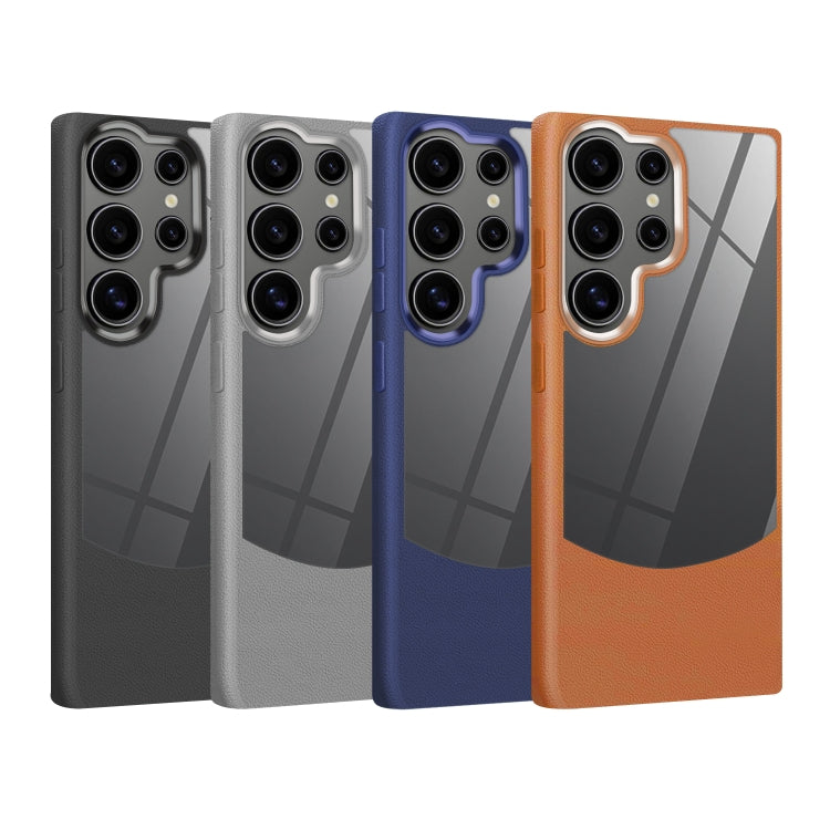 For Samsung Galaxy S25+ 5G Litchi Texture TPU Hybrid Acrylic Phone Case(Blue) - Galaxy S25+ 5G Cases by PMC Jewellery | Online Shopping South Africa | PMC Jewellery | Buy Now Pay Later Mobicred