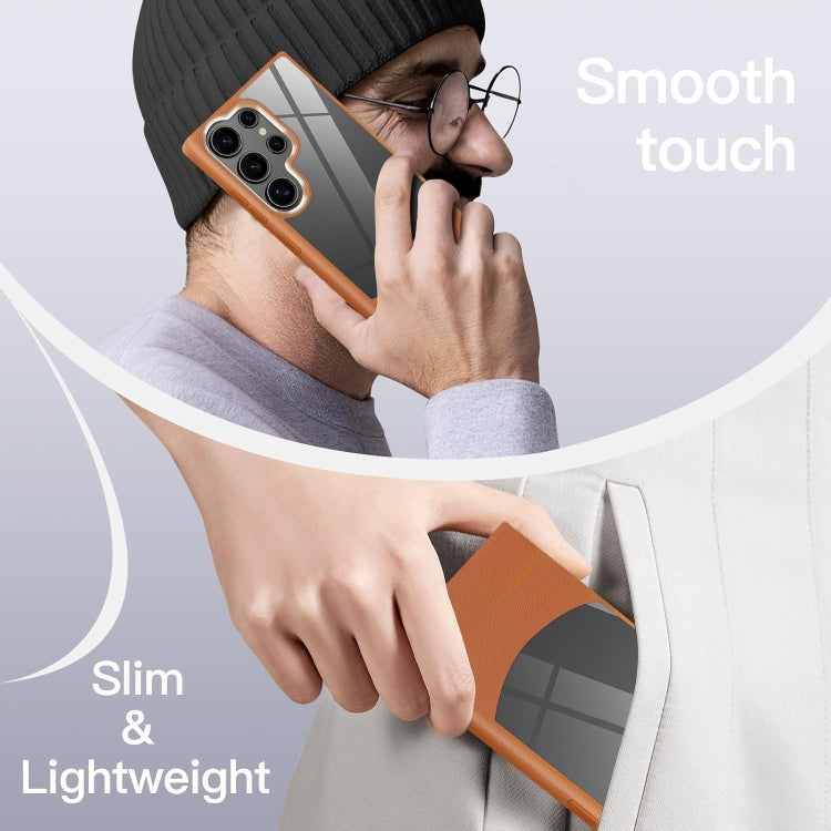 For Samsung Galaxy S25+ 5G Litchi Texture TPU Hybrid Acrylic Phone Case(Blue) - Galaxy S25+ 5G Cases by PMC Jewellery | Online Shopping South Africa | PMC Jewellery | Buy Now Pay Later Mobicred