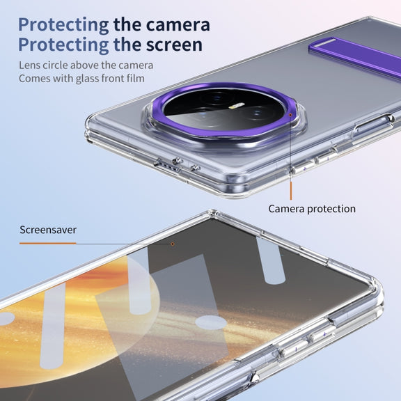 For Honor Magic V3 Ice-Cold Holder PC Hybrid TPU Phone Case(Purple)
