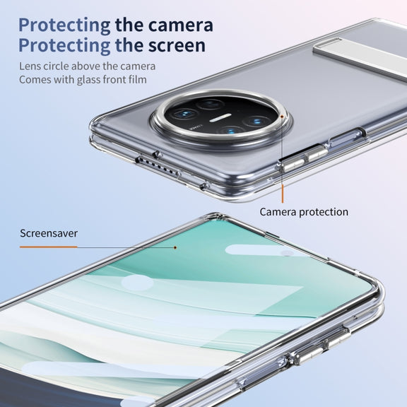 For Huawei Mate X3 Ice-Cold Holder PC Hybrid TPU Phone Case(Silver)