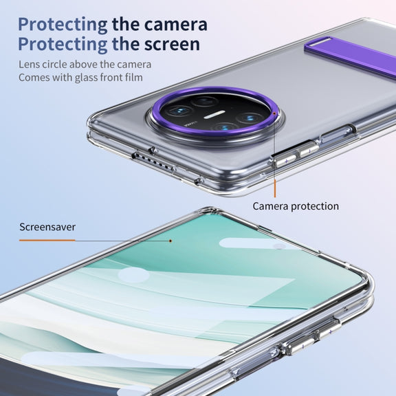 For Huawei Mate X3 Ice-Cold Holder PC Hybrid TPU Phone Case(Purple)
