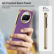 For Huawei Mate X3 Integrated AG Frosted Vacuum Plating Phone Case(Purple)