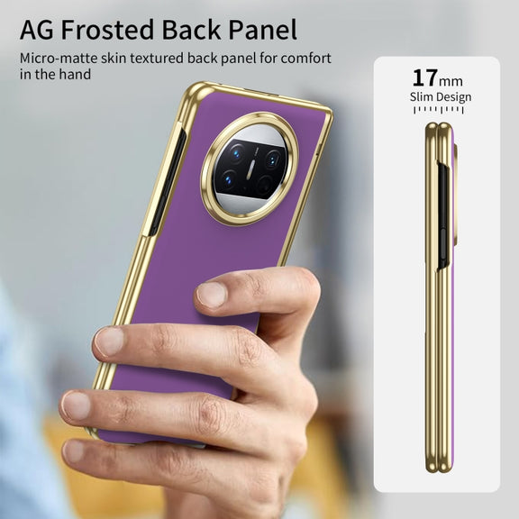 For Huawei Mate X3 Integrated AG Frosted Vacuum Plating Phone Case(Purple)