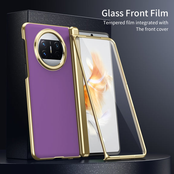For Huawei Mate X3 Integrated AG Frosted Vacuum Plating Phone Case(Purple)
