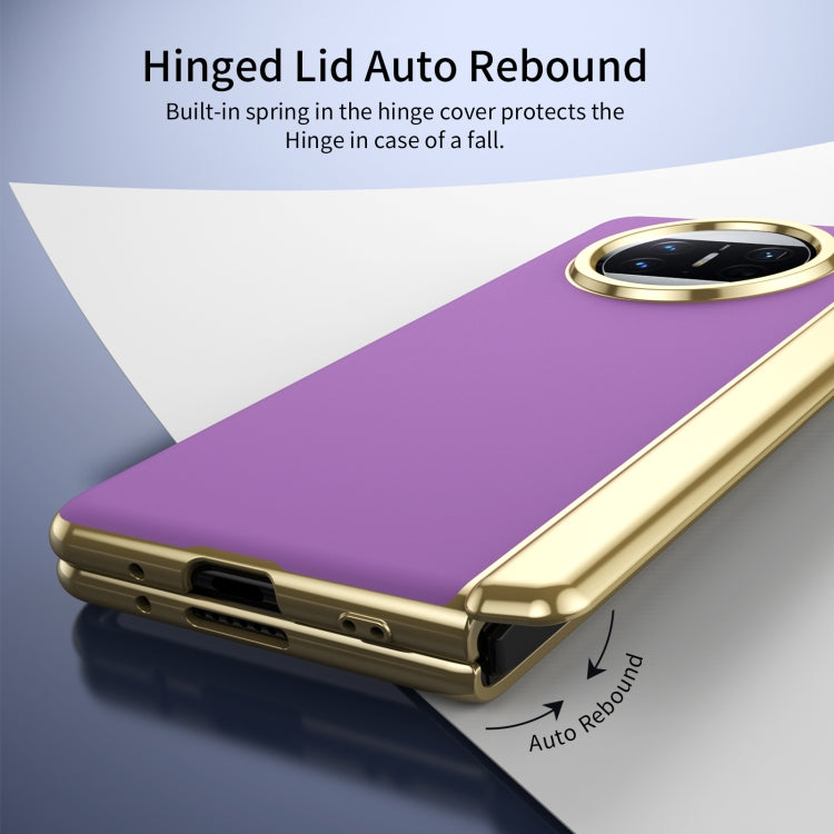 For Huawei Mate X3 Integrated AG Frosted Vacuum Plating Phone Case(Purple)