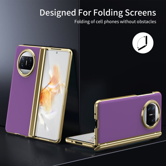 For Huawei Mate X3 Integrated AG Frosted Vacuum Plating Phone Case(Purple)