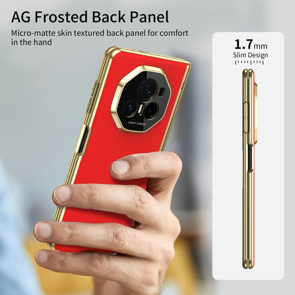 For Honor Magic V3 Integrated AG Frosted Vacuum Plating Phone Case(Red)