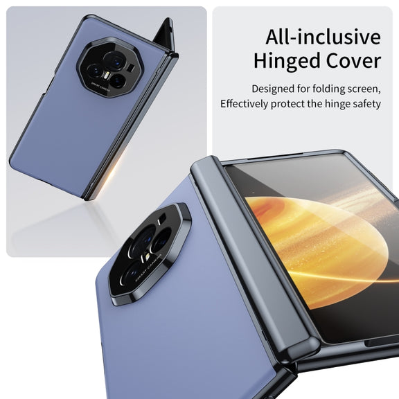For Honor Magic V3 Integrated AG Frosted Vacuum Plating Phone Case(Blue)