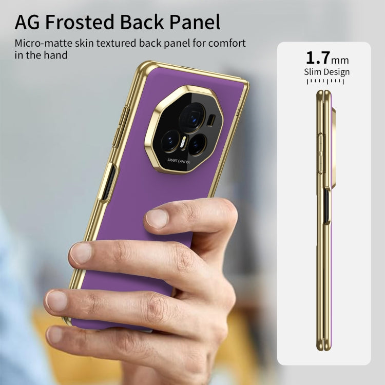 For Honor Magic V3 Integrated AG Frosted Vacuum Plating Phone Case(Purple)