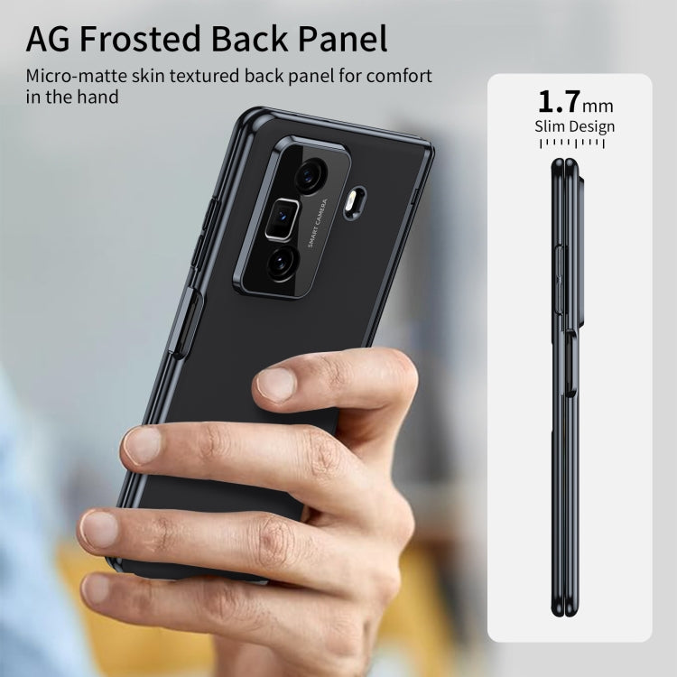 For Honor Magic Vs3 Integrated AG Frosted Vacuum Plating Phone Case(Black) - Honor Cases by PMC TechLife | Online Shopping South Africa | PMC TechLife | Buy Now Pay Later Mobicred