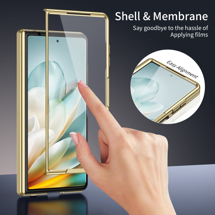 For Honor Magic Vs3 Integrated AG Frosted Vacuum Plating Phone Case(Gold)