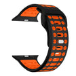 For Apple Watch 46mm / 49mm / 45mm / 44mm Single Nail Dual-Color Multi-hole Silicone Watch Band(Black Orange) - Watch Bands by PMc TechLife | Online Shopping South Africa | PMc TechLife | Buy Now Pay Later Mobicred